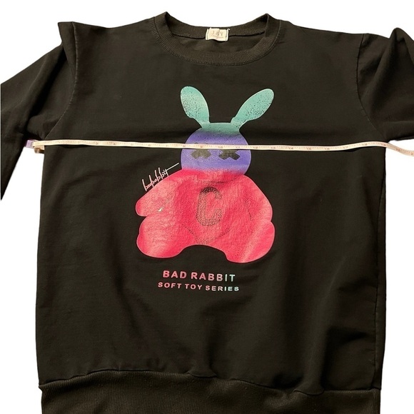 J & Y JINGYIFUSHI BLACK SWEATSHIRT WITH BAD RABBIT SOFT TOY SERIES - Picture 3 of 5